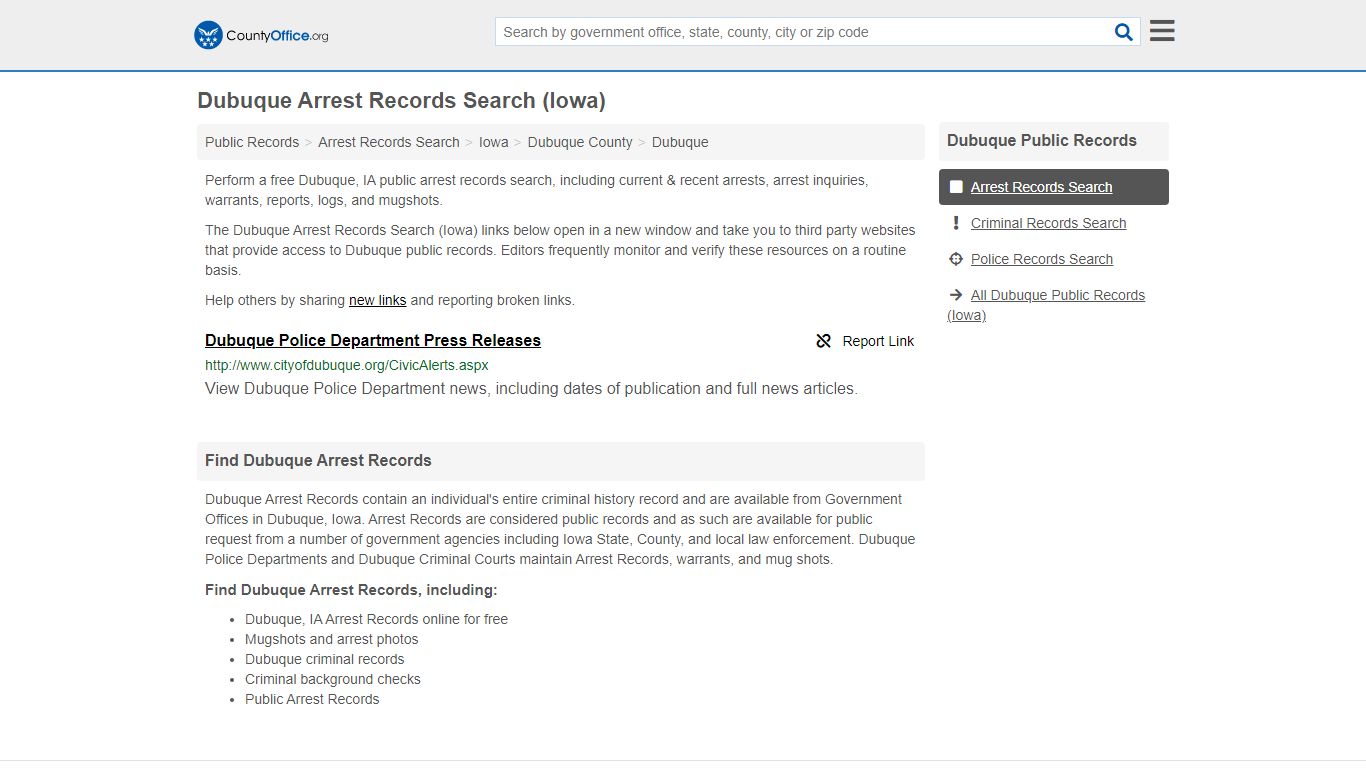 Arrest Records Search - Dubuque, IA (Arrests & Mugshots)